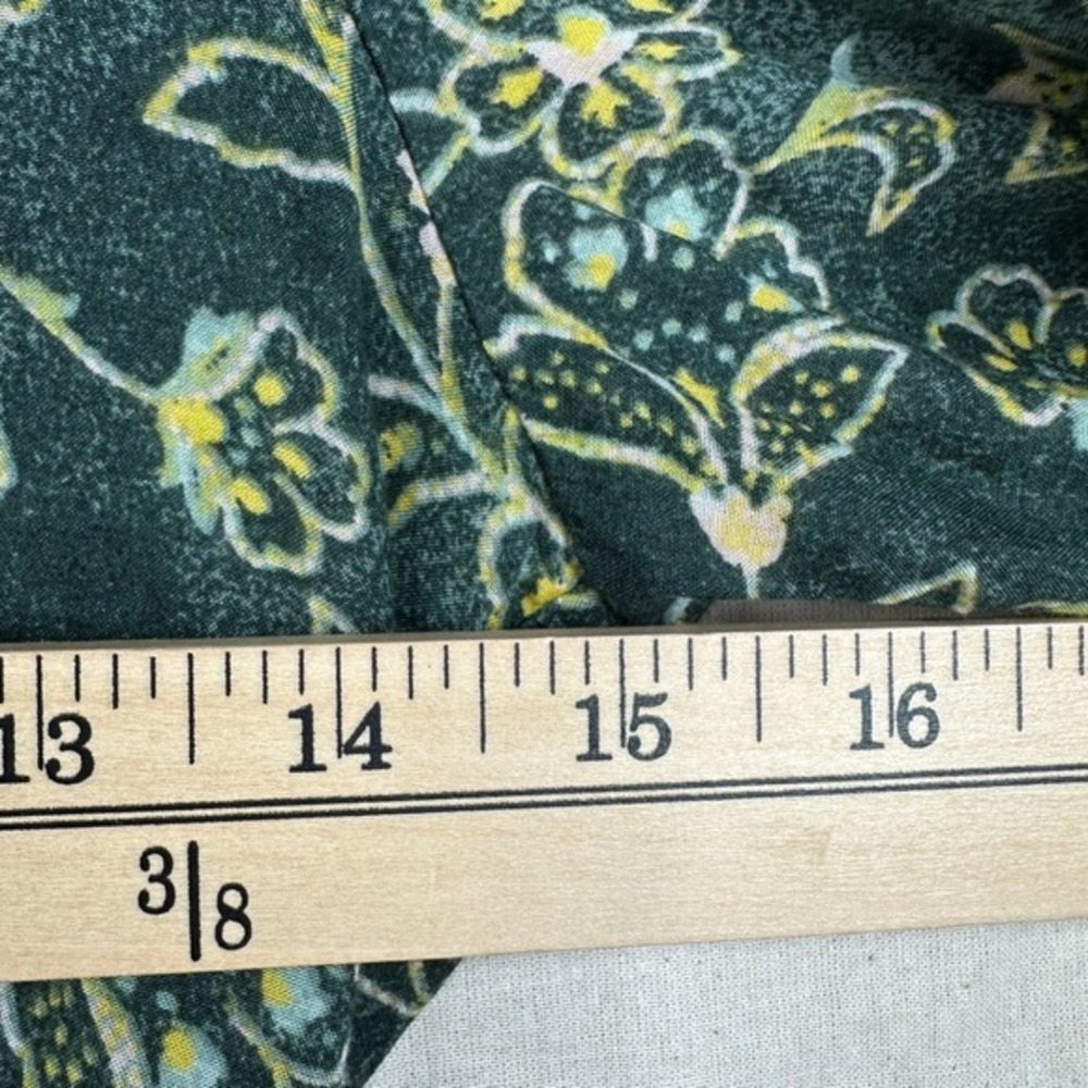 J. Crew Sweetheart Long Sleeve Mini Dress size 2 Green Vintage Vines - Picture 6 of 8